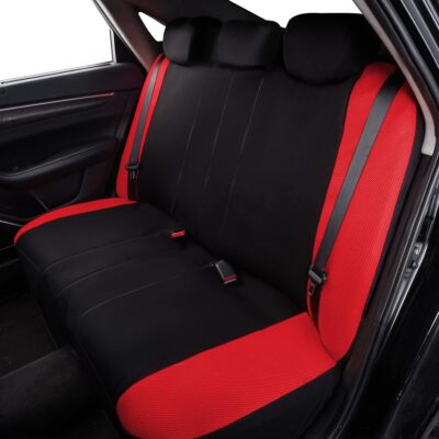 Flying Banner Butterfly car seat Covers ful Set Fashion Universal Lady Woman Female Rear Bench Split Colorized (Full Set, Red) - Image 8