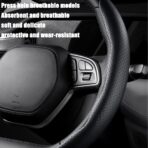 LoyaForba Car Steering Wheel Cover, Universal 15 Inch Leather Segmented Auto Steering Wheel Protector, Anti-Slip and Soft Breathable, Car Interior Accessories for Most Vehicle, SUV, Truck (Black) - Image 5