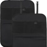 Enovoe Back Seat Cover for Kids Extra Large - 2 Pack with Multi Pocket Storage Organizer - Back Seats Protector for Upholstery from Dirt, Mud, Scratches - Waterproof Car Seat Protector for Kids