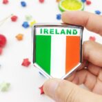Overdecor Ireland Flag Decal Stickers Car Emblem Irish Car Accessories Decorations Chrome Shield Flag Sticker Decals for Cars Truck Vehicles, 2 Pack - Image 2