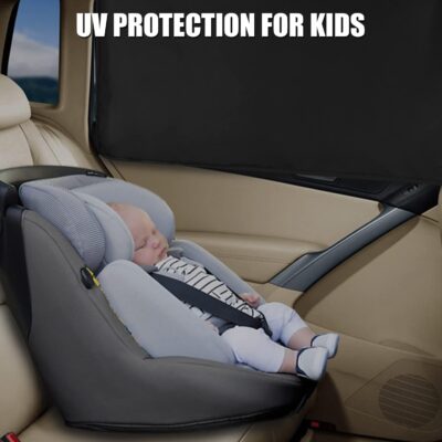 Car Side Window Sun Shades, 4 Pcs Magnet + Velcro Reinforcement Universal UV Protection Blackout Privacy Car Curtains for Family, Baby, Kids, Camping - Image 3