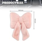 Furry Bow Car Headrest Pillow,Soft & Comfortable Car Neck Pillow for Cars Decorations & Fatigue Relief,Universal Head Rest Pillows for Cars Interior Accessories for Trucks,SUVs (Pink) - Image 2