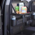 Car Backseat Organizer with Foldable Table Tray,Car Seat Back Protector with Touch Screen Phone Holder,Premium PU Leather Material,Compatible with Suitable for Most Car Travel Accessories
