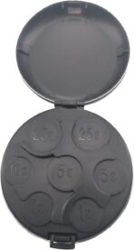 MUDOR Portable Coin Organizer, Car Change Holder, Pocket Coin Case for Penny, Nickel, Dime, Quarter Storage (Black)