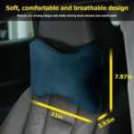 Car Headrest Pillow, Soft Comfortable Breathable Memory Foam Ergonomic Design Automotive Neck Pillow Cushion with Adjustable Strap for Neck Pain Pressure Relief, Universal Fit（Blue） - Image 2