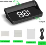 Car Heads Up Display, HUD GPS Speedometer, Large Font Brightness Adjustment Speed Projection, Plug and Play Cigarette Lighter Powered Accessory for Most Car Models (White) - Image 3