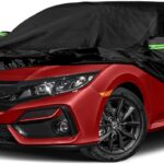 Waterproof Car Cover Replace for 2011-2023 Honda Civic Hatchback, 6 Layers All Weather Custom-fit All Weather Car Covers with Zipper Door & Windproof Bands for Sun Snow Rain Dust Protection