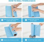 AIDEA Microfiber Cleaning Cloth Roll, Blue Shop Towels 55 Sheets Washable, Microfiber Towels for Cars, Blue Rags Reusable Paper Towel for Automotive, Workshop, House, Kitchen, Cleaning Supplies11×9" - Image 7