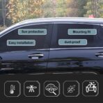 4PCS Car Window Shades with Zipper,Breathable Car Window Cover Baby Window Shades for Car,Camping Essentials Side Window Sun Shade for Privacy Protection Fits Most Cars - Image 4