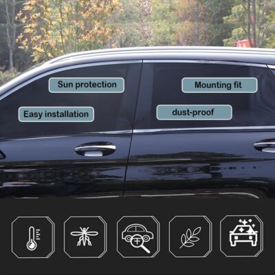 4PCS Car Window Shades with Zipper,Breathable Car Window Cover Baby Window Shades for Car,Camping Essentials Side Window Sun Shade for Privacy Protection Fits Most Cars - Image 4