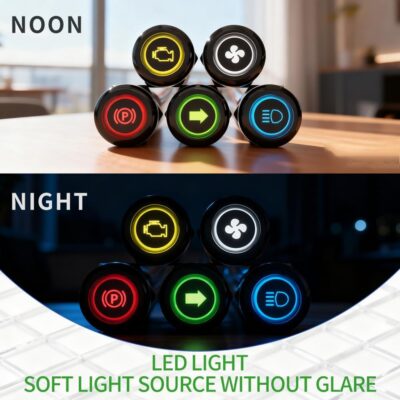 2Pcs 8MM 12V-24V LED Indicator Light with 180 Changeable Symbols, IP67 Waterproof, Pre-Wired Customizable Pilot Dash Directional Warning Lights for Car Truck Boat Marine RV Off-Road(Green) - Image 5