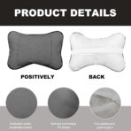 2PCS Car Neck Pillow, Soft Leather Headrest Pillow for Car Support Neck, Breathable Ergonomic Neck Support Relief Cushion for Driving with Adjustable Strap, Universal Car Accessories (Gray) - Image 3