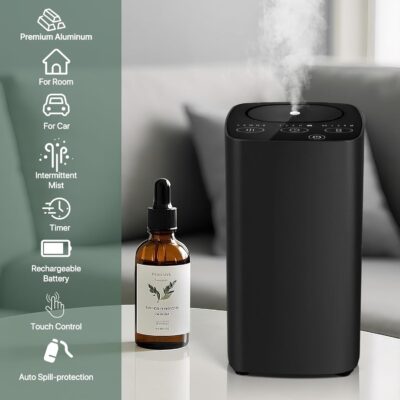 Waterless Car Essential Oil Diffuser, Portable Nebulizer Aromatherapy Diffuser, Mini Scent Air Machine with Timers for Home, Room, Car, Office,Travel - Image 2