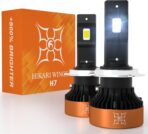 HIKARI WINGS H7 LED Fog light, 50000LM Pure White 6000K LED Bulbs, Plug & Play IP68 Waterproof Pack of 2