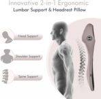FLORICH Lumbar Support Pillow and Car Neck Pillow Memory Foam Integrated Lumbar Support Cushion with Headrest Pillow Ergonomic Car Seat Back Support for Head Waist Support Sciatica Pain Relief, Gray - Image 2