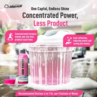 Nanoskin WASH N' WAX with Carnauba 5 gallons - Cleans & Shines in One Step | Works with Foam Cannon, Foam Gun, Bucket Washes, Pressure Washer | Carnauba Wax Protection for Cars - Image 6