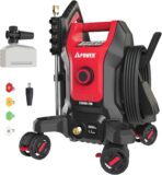 A-iPower Follow Me Electric Pressure Washer 2800 Max PSI 1.7 GPM Anti-Tipping Design with 5 Nozzles, Soap Dispense for Fences, Driveways, Patios, Cars, Home Cleaning, E2800-FM