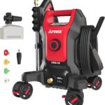 A-iPower Follow Me Electric Pressure Washer 2800 Max PSI 1.7 GPM Anti-Tipping Design with 5 Nozzles, Soap Dispense for Fences, Driveways, Patios, Cars, Home Cleaning, E2800-FM