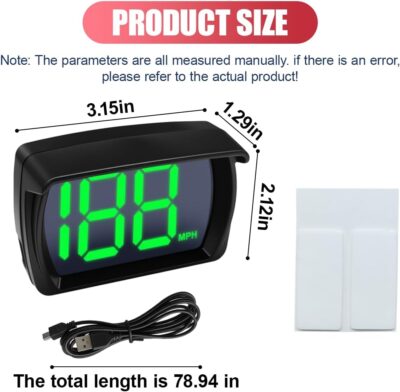 Car HUD GPS Digital Speedometer, Automotive MPH LED Large Font Head Up Display with USB Cable Plug & Play, Universal Vehicle Speed Meter for Golf Cart, Truck, SUV, Motorcycle(MP/H) - Image 2