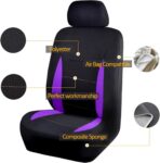 Flying Banner Car Seat Covers Front Seats Rear Bench Polyester car seat Protectors Easy installations Rear Bench Split Classic Man Lady Truck (Full Set - Low Back, Black Purple)… - Image 2