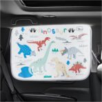 Car Window Shade for Baby, Magnetic Blackout Car Window Curtain, Cartoon Pattern Cars Side Window Sun Shade Cover for Sun/Heat/UV Rays Protection (Dinosaur)
