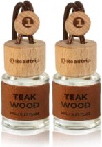 Scented Car Air Freshener - Long Lasting Essential Oil Diffuser - Car Accessories for Men & Women - Hanging Car Air Freshener Diffuser 2 Pack - 0.27FL OZ/8ML (Brown, Sandalwood)