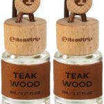 Scented Car Air Freshener - Long Lasting Essential Oil Diffuser - Car Accessories for Men & Women - Hanging Car Air Freshener Diffuser 2 Pack - 0.27FL OZ/8ML (Brown, Sandalwood)