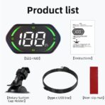 Universal GPS Speedometer HUD for Cars - 2025 New Head Up Display with MPH/KMH, Overspeed Alarm, Fatigue Alert, Large LED Font, Plug & Play USB, Auto Brightness - Fits All Vehicles (Green) - Image 7