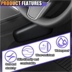 2PCS Car Door Armrest Pads, Soft Memory Foam Car Knee Leg Elbow Cushion, Leather Car Arm Rest Pillow for Comfort Support, Universal Car Interior Accessories for Most Vehicles (Black) - Image 3
