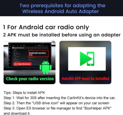 Carlinkit Wireless CarPlay USB Adapter Only Compatible with Android car radios. only for Android Version 4.4.2 or Above. APK Must be Successfully Installed Before use. Model:CPC200-CCPA - Image 5