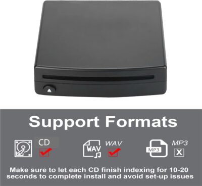 External USB Car Universal CD Player,Vehicle CD Player for Car via USB Radio Connection Portable CD Player for Car Android Navigation with USB Port-Plug and Play - Image 8