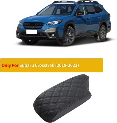 GIANT PANDA Custom Car Center Console Cover Armrest Cover for 2018-2023 Subaru Crosstrek,Waterproof Faux Leather Middle Console Cover Arm Rest Lid Cover Protector, Black - Image 2