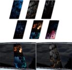 2pcs 3D Honeycomb Graphics Vinyl Car Stickers, Waterproof Sun Protection Scratch Cover B-Pillar Stickers, Personalized DIY Vehicle Door Pillar, Long-Lasting Decor Auto Accessory (Black) - Image 5