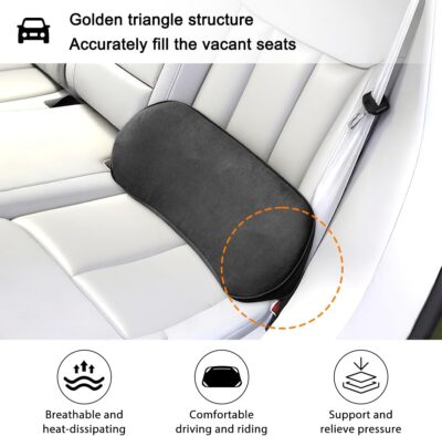 Car Lumbar Support Pillow, Memory Foam Vehicle Seat Lower Back Support Cushion for Back Pain Relief & Sciatica, Comfortable Auto Driver Seat Pad, Universal for Vehicles (Black) - Image 3