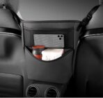 Tumecos Car Handbag Holder Between Seats, Multifunctional Car organizer for Center Armrest Box,Car Storage Bag Pocket Handbag Purse Holder for Storage, Large capacity, wear resistant(Black)