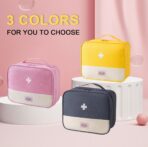 Travel Bag for Women Men Lightweight Large Organizer Travel Bag Storage Medicine Bag Portable Toiletry Essentials Waterproof Carry Case with Handle for Car Home Office School Outdoor Camping, Yellow - Image 2