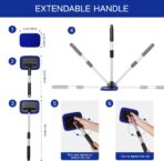 11pcs Windshield Cleaner Tool, Car Window Cleaning Wash Kit with 6 Reusable Microfiber Pads 2 Spray Bottles and Extendable Handles Auto Glass Wiper Kit, Blue - Image 5