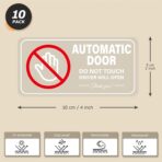 Automatic Door Car Sticker 4 × 2 Inches Vinyl Do Not Touch Driver Will Open Warning Sign Self Adhesive Removable Vehicle Taxi Decals Automatic Sliding Window Cling 10 Pack - Image 2