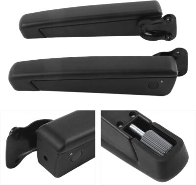 Adjustable Car Armrest for Automobiles Trucks, Pair Car Adjustable Seat Armrest Shock PU Sponge Black Universal for Automobiles Trucks - Image 3