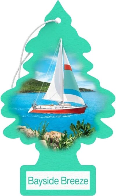Little Trees Cardboard Hanging Car, Home & Office Air Freshener, Bayside Breeze (Pack of 12) - Image 3