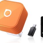 OTTOCAST 2026 New Mini Slim Orange, 2-in-1 Wireless CarPlay Adapter & Android Auto Adapter, Plug & Play Wireless Carplay Dongle, 5s Auto-Connect, Mini Cube for Factory Wired Cars, iPhone & Android