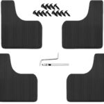 KEYOOG 4 Pcs Mini Size Universal Automobile Mud Flap, Splash Guard, Fit for Sedan, Hatchbacks, Soft Mud Guard of Sediment Resistant, 10.7 in/ 9.1 in/ 0.2 in Front & Rear (Black)