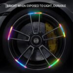 20Pcs Car Wheel Hub Reflective Sticker,Reflective PVC Wheel Eyebrow Stickers, Night Safety Warning, Anti-Scratch, Waterproof, Outdoor Use - Image 2