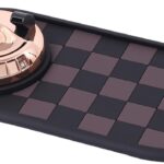 Car Dashboard Mat Kit: 360° Rotating Phone Holder, Parking Number Plate, Universal Anti-Slip Organizer Pad (Luxury Gold)