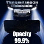 Car Windshield Sun Shade Umbrella, Foldable Automotive Sunshade Cover for Block UV Rays & Heat, Vehicle Interior Front Window Protector Accessories, Universal for Vehicles (Folding Handle) - Image 5