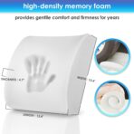 Lumbar Pillow for Chair and Car, Back Support for Office, Memory Foam Cushion with Mesh Cover - Black - Image 4