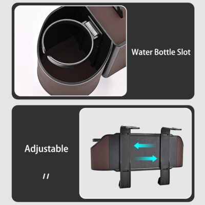 Back Seat Car Organizer,4 in 1 Multifunctional Car Back Seat Storage Box with Drink Cup Holder Tissue Box, for Hold Phone,Snacks, Drinks, Handbag - Image 3