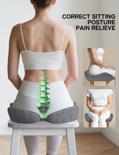 medisana Seat Cushion, SC 100 Seat Cushions for Office Chairs, Car Seat, Wheelchair - Sciatica & Tailbone & Coccyx Pain Relief Pillow for Driver Sedentary, Gift for Women Men(Size:18*14.6*3.54in-Grey) - Image 5