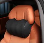 Car Seat Headrest Neck Rest Pillow, Car Headrest Pillow for Driving 100% Memory Foam and Car Neck Pillow for Pressure Relief.(1 pcs Black
