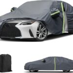 Car Covers for 2013-2025 Lexus is IS200t IS250 IS250C IS300 IS300F IS350 IS350F IS500 ISF Sport, All Weather Full Cover with Zipper Door for Sun UV Rain Dust Wind Protection Scratch Resistant